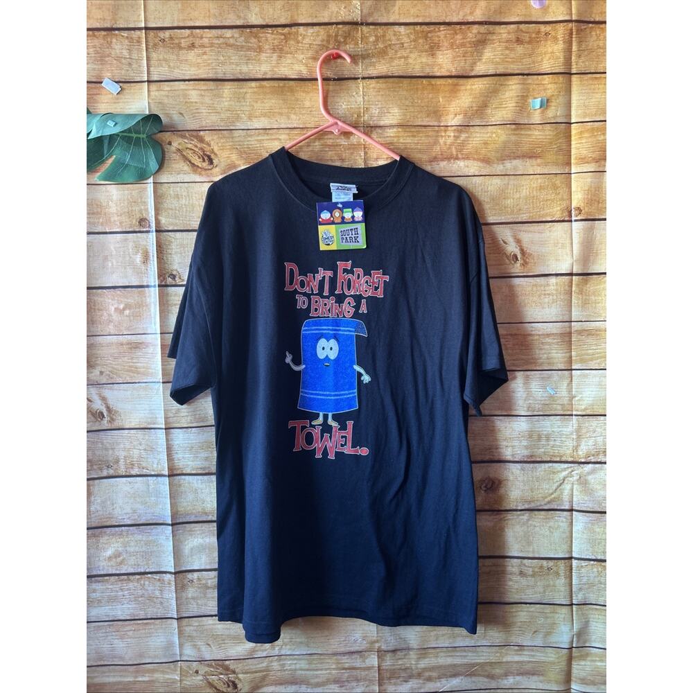 South Park Towelie Don’t Forget To Bring A Towel Quote T-Shirt L Graphic Black